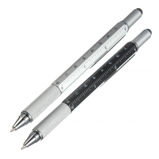 6 in 1 Metal Multitool Pen Handy Screwdriver Ruler Spirit Level 6 in 1 Metal Multitool Pen Handy Screwdriver Ruler Spirit Level
