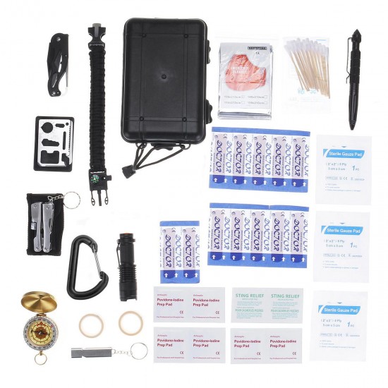 66 in 1 SOS Kit Outdoor Emergency Equipment Box Camping Survival Gear Tools Kit 66 in 1 SOS Kit Outdoor Emergency Equipment Box Camping Survival Gear Tools Kit