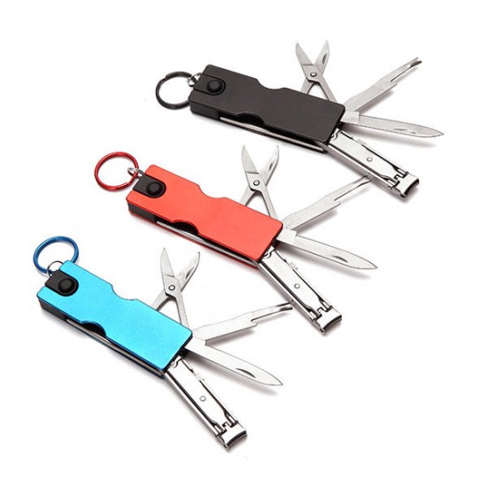 8 in 1 Multitool Manicure Tool Nail Clippers Keyring Accessories Nail File Cleaner LED Flashlight 8 in 1 Multitool Manicure Tool Nail Clippers Keyring Accessories Nail File Cleaner LED Flashlight