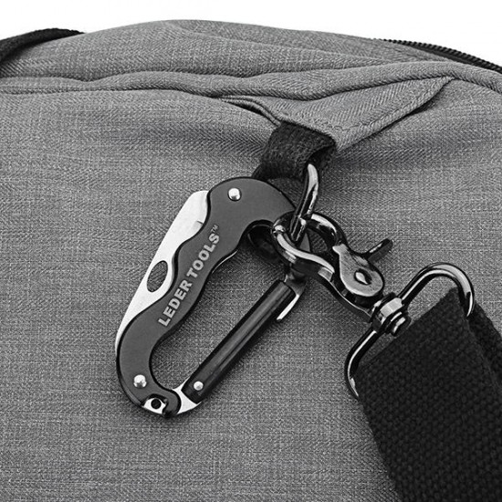 Aluminum Alloy Carabiner Hook Multifunctional Quick Release Hiking Buckle with Foldable Cutter