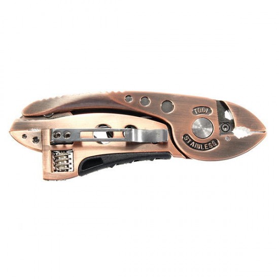 Bronzed Multitool Adjustable Wrench Jaw+Screwdriver+Pliers Multitool Set