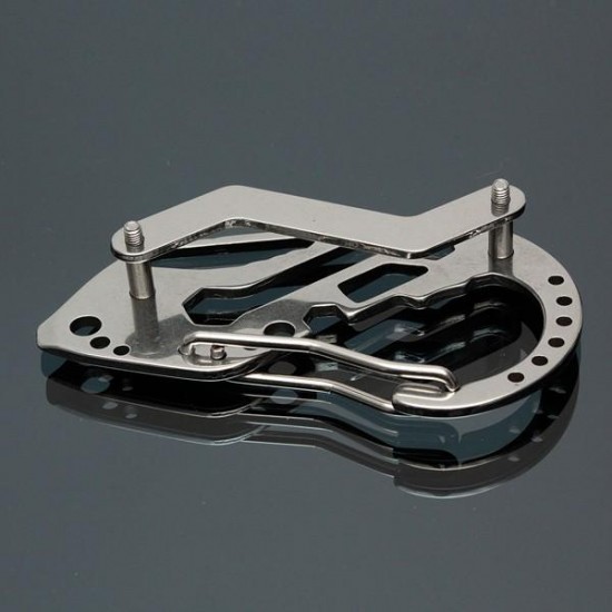 EDC Multi Pocket Tool Carabiner Screwdriver Wrench Gear Key Holder Clip Folder Keychain