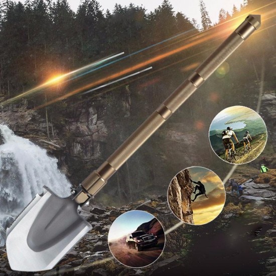 Portable Multifunctional Outdoor Survival Folding Shovel Vehicle Garden Shovel Aluminum Alloy Handle