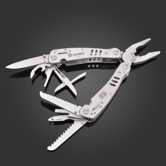 G301 Stainless Steel Multitools Folding Pliers Tool with 11pcs Replaceable Screwdriver Bits