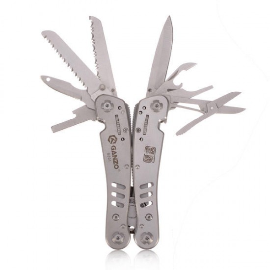 G301 Stainless Steel Multitools Folding Pliers Tool with 11pcs Replaceable Screwdriver Bits