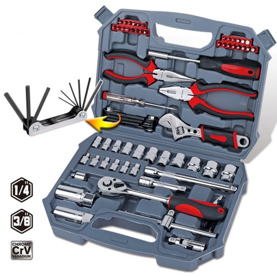 67pcs Hand Tool Set Metric Car Auto Repair Automotive Mechanics Tool Kit Home Garage Socket Wrench Tools with Tool Case 67pcs Hand Tool Set Metric Car Auto Repair Automotive Mechanics Tool Kit Home Garage Socket Wrench Tools with Tool Case