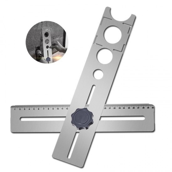 Multi-Functional Ceramic Tile Hole Locator Ruler Adjustable Punching Hand Tool Multi-Functional Ceramic Tile Hole Locator Ruler Adjustable Punching Hand Tool