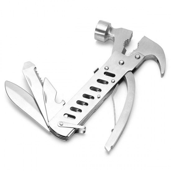 Multi-function Hammer Saws Bottle Opener Plier Stainless Steel Outdoor Camping Travel Hand Tools