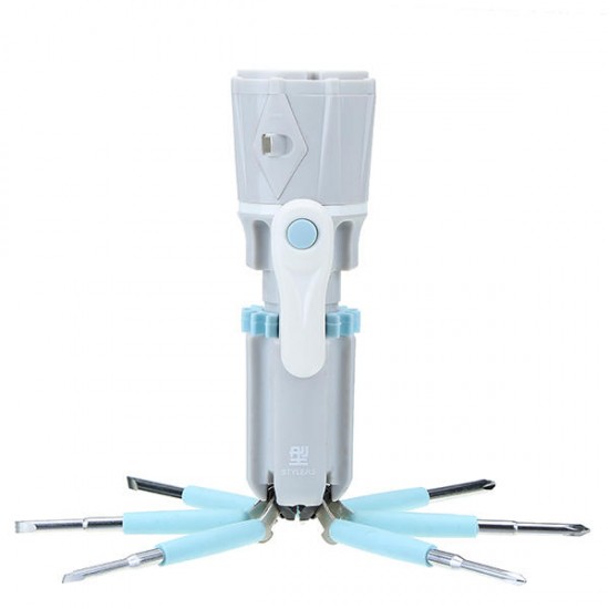 Multifunction Folding Screwdriver Tool Kit Flashlight Gradienter Tape Measure Repair Set Multifunction Folding Screwdriver Tool Kit Flashlight Gradienter Tape Measure Repair Set