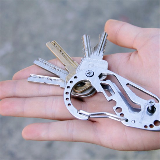 Multifunction Stainless Steel Portable Key Chain Holder Carabiner Wrench EDC Outdoor Tool Multifunction Stainless Steel Portable Key Chain Holder Carabiner Wrench EDC Outdoor Tool