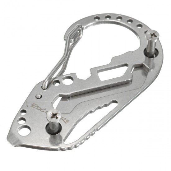 Multifunction Stainless Steel Portable Key Chain Holder Carabiner Wrench EDC Outdoor Tool