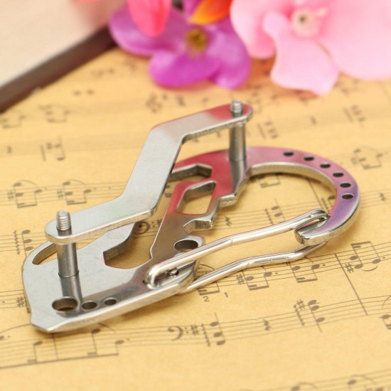 Multifunction Stainless Steel Portable Key Chain Holder Carabiner Wrench EDC Outdoor Tool Multifunction Stainless Steel Portable Key Chain Holder Carabiner Wrench EDC Outdoor Tool