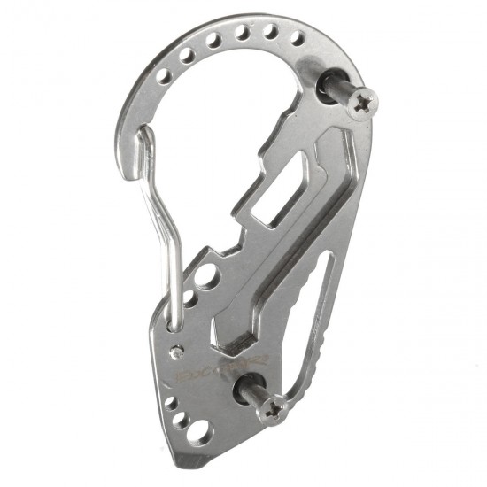 Multifunction Stainless Steel Portable Key Chain Holder Carabiner Wrench EDC Outdoor Tool Multifunction Stainless Steel Portable Key Chain Holder Carabiner Wrench EDC Outdoor Tool