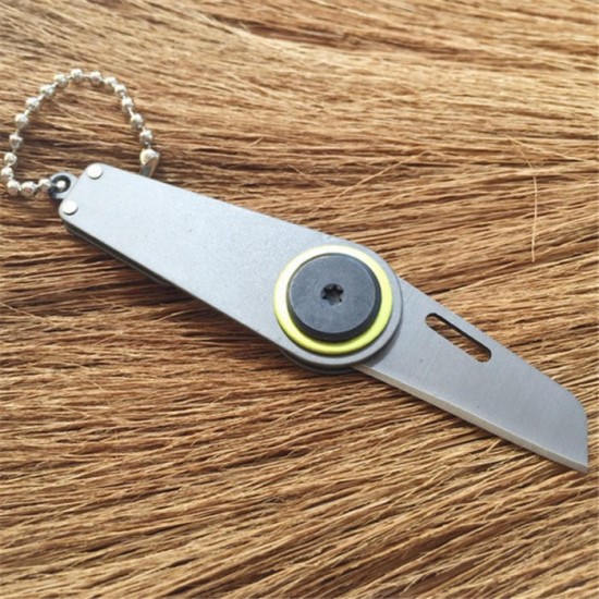 Multifunctional Portable Mini Folding Outdooors Camping Tools Survival Steel Key Chain Grey