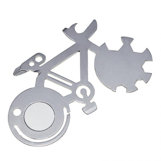 Multifunctional Stainless Steel Tool Card Bicycle Modeling EDC Card Tools Wrench Screwdriver Bottle Opener Multifunctional Stainless Steel Tool Card Bicycle Modeling EDC Card Tools Wrench Screwdriver Bottle Opener
