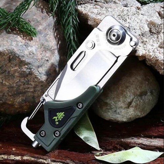 6050 Multifunctional Tools Folding Rope Cutter Hex Wrench Screwdriver Glass Breaker LED Light Outdoor Camping Hunting EDC Tool