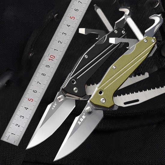 7116 Multifunctional Folding Tools Camping Survival Hunting EDC Tools Screwdriver Bottle Opener Rope Cutter