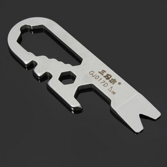 GJ017D Mini Multi Tools Kit Nail Puller Wrench Opener Keychain