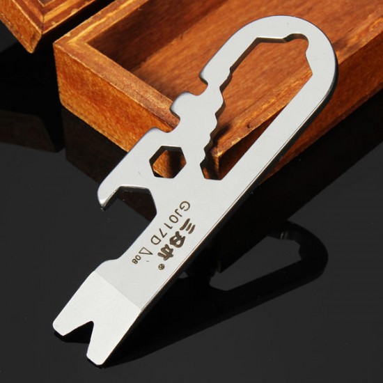 GJ017D Mini Multi Tools Kit Nail Puller Wrench Opener Keychain