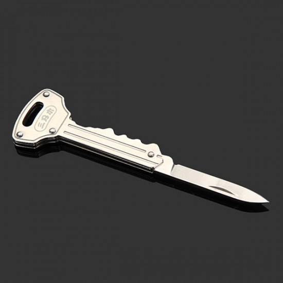 GJ018X1 Portable Multifunctional Stainless Steel Survival Folding Key Shaped Keychain