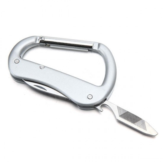 Silver Multifunctional 3 In 1 Camping Hanging Buckle Bottle Opener Cross-Screwdriver Carabiner Silver Multifunctional 3 In 1 Camping Hanging Buckle Bottle Opener Cross-Screwdriver Carabiner