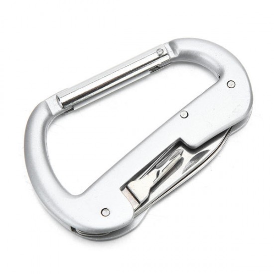 Silver Multifunctional 3 In 1 Camping Hanging Buckle Bottle Opener Cross-Screwdriver Carabiner Silver Multifunctional 3 In 1 Camping Hanging Buckle Bottle Opener Cross-Screwdriver Carabiner