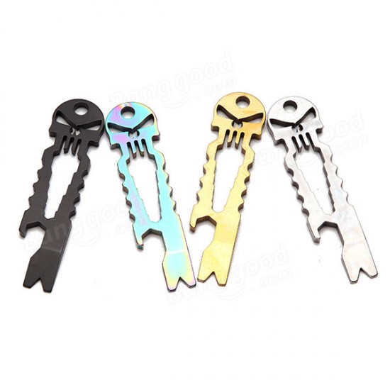 Skull Shape Multifunction Keychain Stainless Steel Tactical EDC Multitool Screwdriver