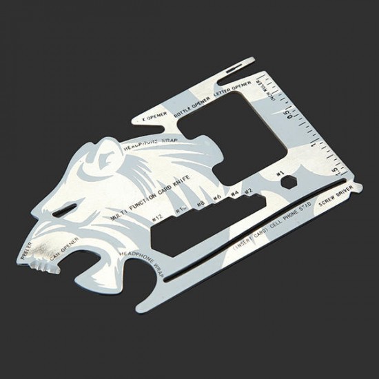 Tiger-shape 18 Tools in 1 Pocket Tool Multifunctional Card Survival Tools Tiger-shape 18 Tools in 1 Pocket Tool Multifunctional Card Survival Tools