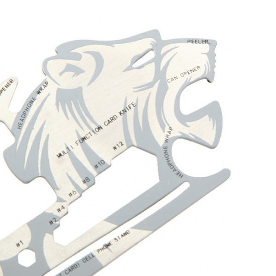 Tiger-shape 18 Tools in 1 Pocket Tool Multifunctional Card Survival Tools