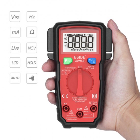 ADMS6 Automatic Digital Smart Multimeter Maximum Display 6000 Counts ADMS6 Automatic Digital Smart Multimeter Maximum Display 6000 Counts