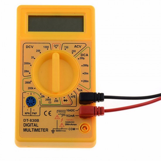 DT830B 1000V 10A LCD Portable Digital Multimeter AC/DC Ammeter Voltmeter Ohmmeter Electrical Tester