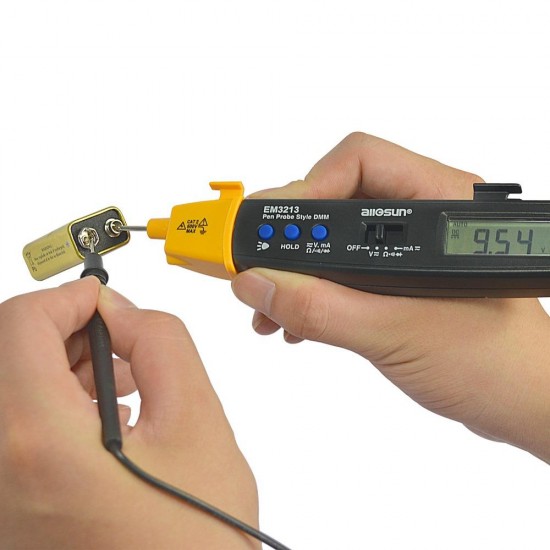 EM3213 AutoRange Pen Style Digital Multimeter DMM AC DC Volt Amp Ohm Integrated Automotive Tester Resistance