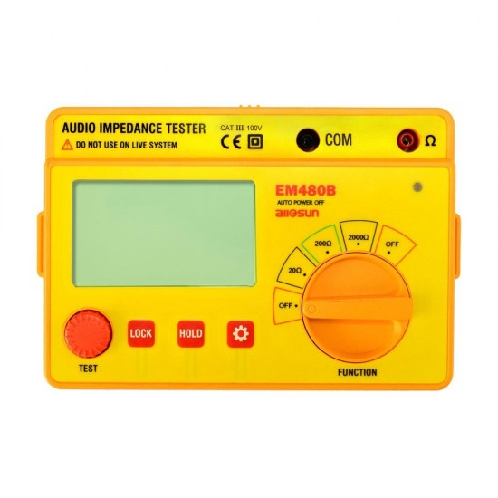 EM480B Audio Impedance Tester Portable Insulation CATIII Test Ranges 20/200/2000 Resistance Meter 1KHz Timer Function Data Hold