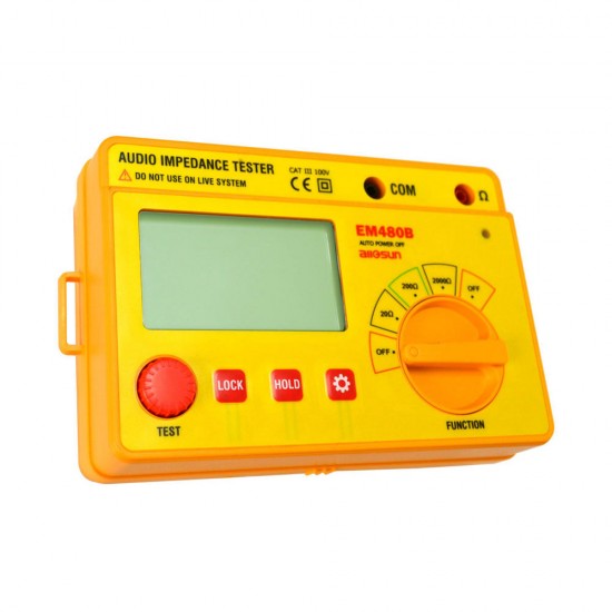 EM480B Audio Impedance Tester Portable Insulation CATIII Test Ranges 20/200/2000 Resistance Meter 1KHz Timer Function Data Hold