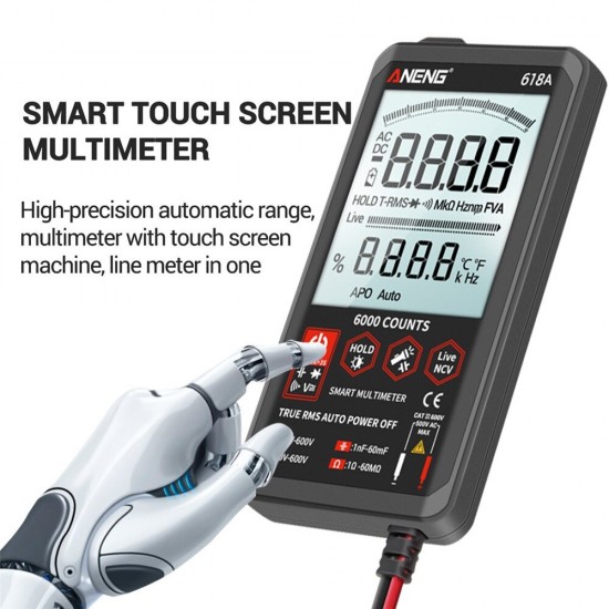 618A Digital Multimeter Professional Smart Touch DC Analog True RMS Auto Tester Capacitor NCV Testers Meter