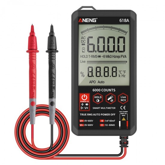 618A Digital Multimeter Professional Smart Touch DC Analog True RMS Auto Tester Capacitor NCV Testers Meter
