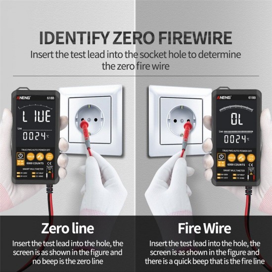 618B Digital Multimeter Touch DC/AC Professional Analog Tester True RMS Multimetro Capacitor NCV Testers Meter 618B Digital Multimeter Touch DC/AC Professional Analog Tester True RMS Multimetro Capacitor NCV Testers Meter