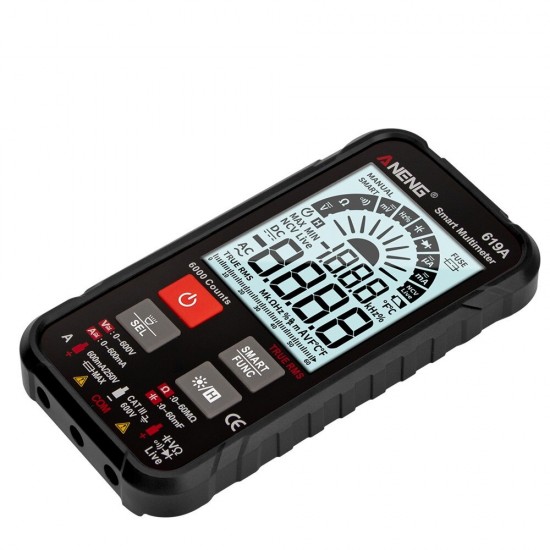 619A Digital Multimeter AC/DC Currents Voltage Testers True RMS 6000 Counts Professional Analog Bar Multimetro NCV Meter 619A Digital Multimeter AC/DC Currents Voltage Testers True RMS 6000 Counts Professional Analog Bar Multimetro NCV Meter
