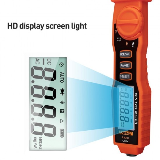 A3002 Digital Multimeter Pen Type 4000 Counts with Non Contact AC/DC Voltage Resistance Diode Continuity Tester Tool A3002 Digital Multimeter Pen Type 4000 Counts with Non Contact AC/DC Voltage Resistance Diode Continuity Tester Tool