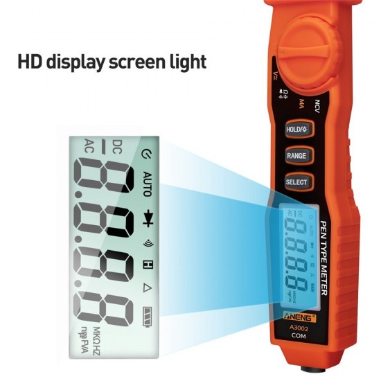 A3002 Digital Multimeter Pen Type 4000 Counts with Non Contact AC/DC Voltage Resistance Diode Continuity Tester Tool