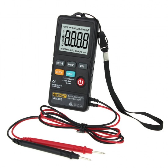 AN302 True RMS 8000 Counts Push-button Card Digital Multimeter AC/DC Tester AN302 True RMS 8000 Counts Push-button Card Digital Multimeter AC/DC Tester