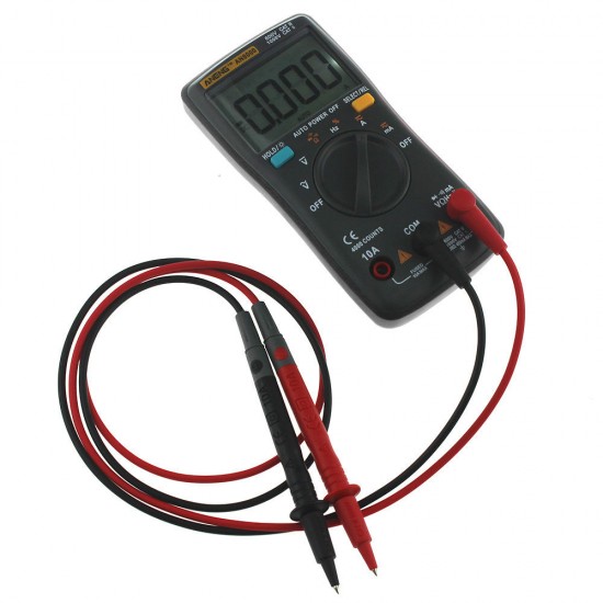 AN8000 Black Digital Multimeter Voltmeter Ammeter Ohmmeter Volt AC DC Ohm Tester Meter + Test Lead Set