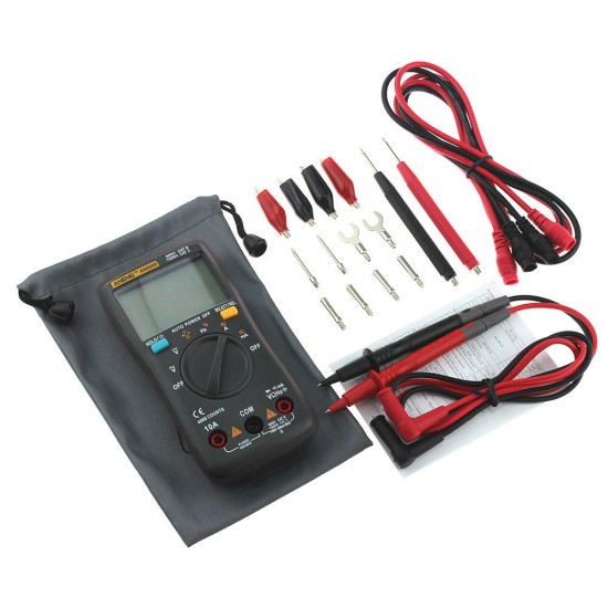 AN8000 Black Digital Multimeter Voltmeter Ammeter Ohmmeter Volt AC DC Ohm Tester Meter + Test Lead Set