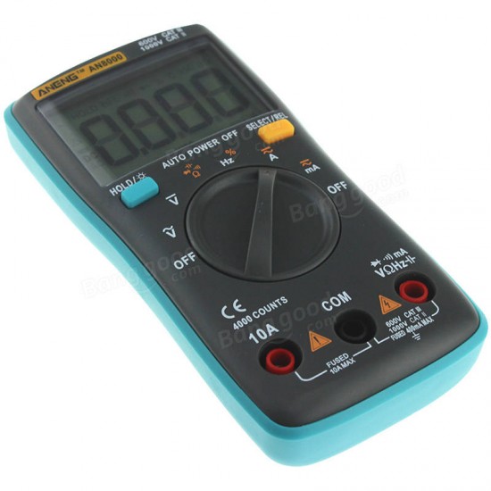 AN8000 Digital Multimeter 4000 Counts Backlight AC/DC Ammeter Voltmeter Capacitance Resistance Frequency Tester + Test Lead Set AN8000 Digital Multimeter 4000 Counts Backlight AC/DC Ammeter Voltmeter Capacitance Resistance Frequency Tester + Test Lead Set