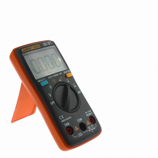 AN8000 Orange Digital Multimeter Voltmeter Ammeter Ohmmeter Volt AC DC Ohm Tester Meter + Test Lead Set