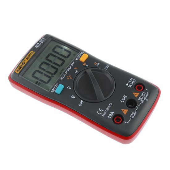 AN8000 Red Digital Multimeter Voltmeter Ammeter Ohmmeter Volt AC DC Ohm Tester Meter + Test Lead Set