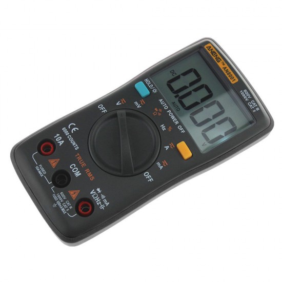 AN8001 RMS Digital Multimeter 6000 Counts Backlight AC/DC Ammeter Voltmeter Resistance Capacitance Frequency Tester AN8001 RMS Digital Multimeter 6000 Counts Backlight AC/DC Ammeter Voltmeter Resistance Capacitance Frequency Tester