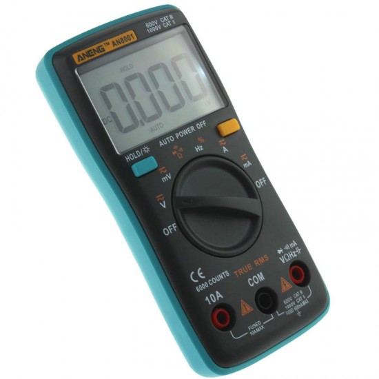 AN8001 Professional True RMS Digital Multimeter 6000 Counts Backlight AC/DC Ammeter Voltmeter Resistance Capacitance Frequency Tester + Test Lead Set AN8001 Professional True RMS Digital Multimeter 6000 Counts Backlight AC/DC Ammeter Voltmeter Resistance Capacitance Frequency Tester + Test Lead Set
