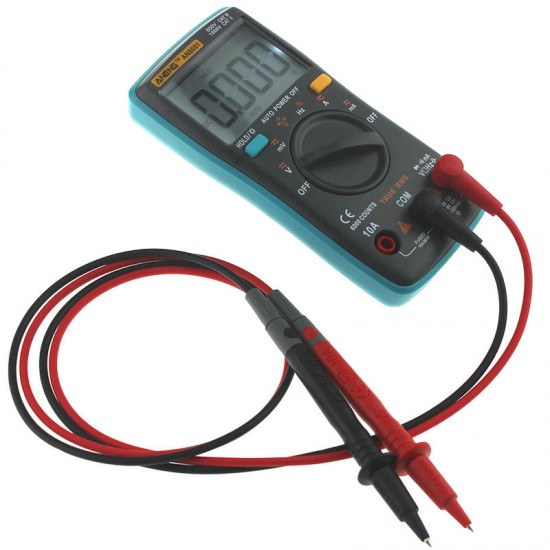 AN8001 Professional True RMS Digital Multimeter 6000 Counts Backlight AC/DC Ammeter Voltmeter Resistance Capacitance Frequency Tester + Test Lead Set