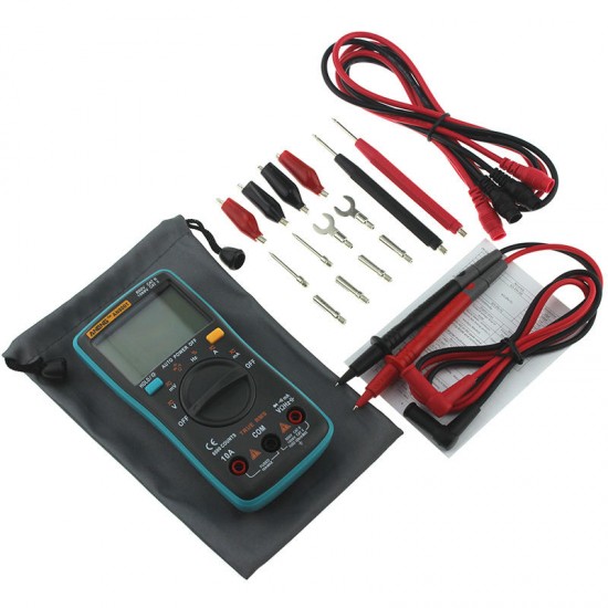 AN8001 Professional True RMS Digital Multimeter 6000 Counts Backlight AC/DC Ammeter Voltmeter Resistance Capacitance Frequency Tester + Test Lead Set